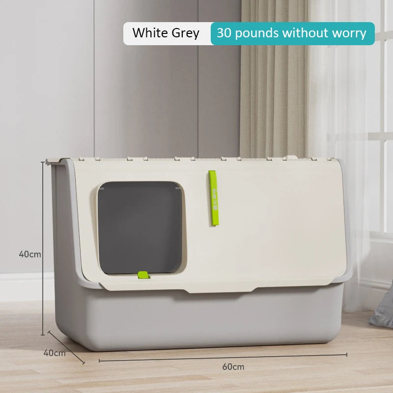 New Top-entry Cat Litter Box Tray Kitten Extra Large Fully Enclosed Anti-splash Mat Anti-smell Cats Litter Box Pet Products