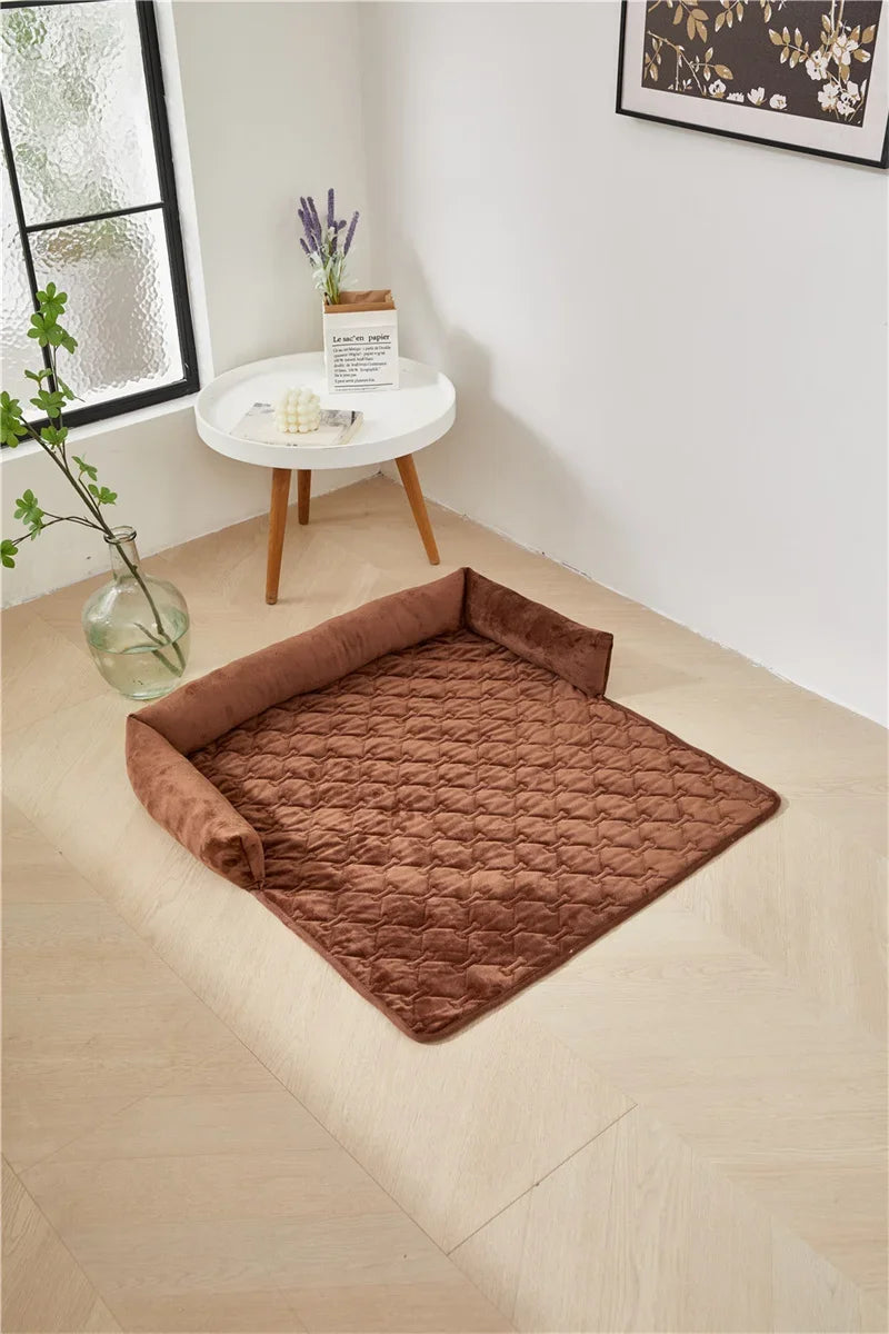 Dog Bed Mat Sofa Blankets Winter Warm Pet Blanket Dogs Cats Sleeping Beds for Large Medium Dogs Cats with Pillow Removable