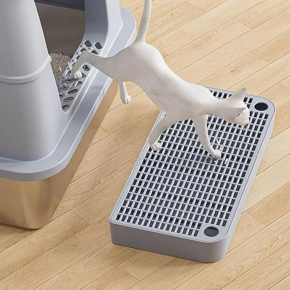 Litter Box Step Cat Litter Station with Filter Function Waterproof Home Kitten Toilet Ramp Pedal for Pet Bunny Animal