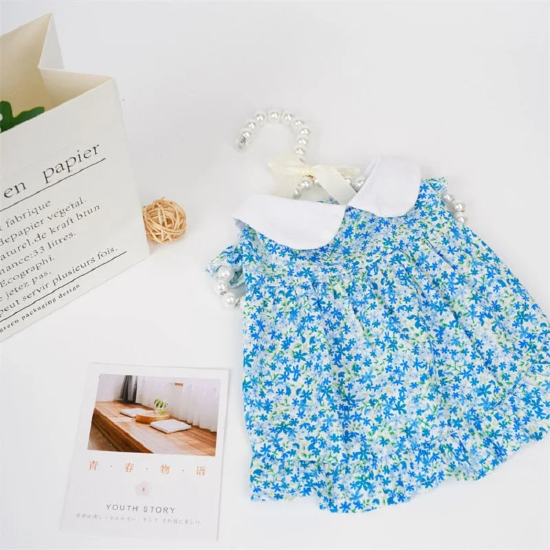 Dog Dress Summer Floral Pet Skirts Cat Sweet Dresses Chihuahua Yorkie Clothing Soft Breathable Puppy Costume Girls Dog Clothes