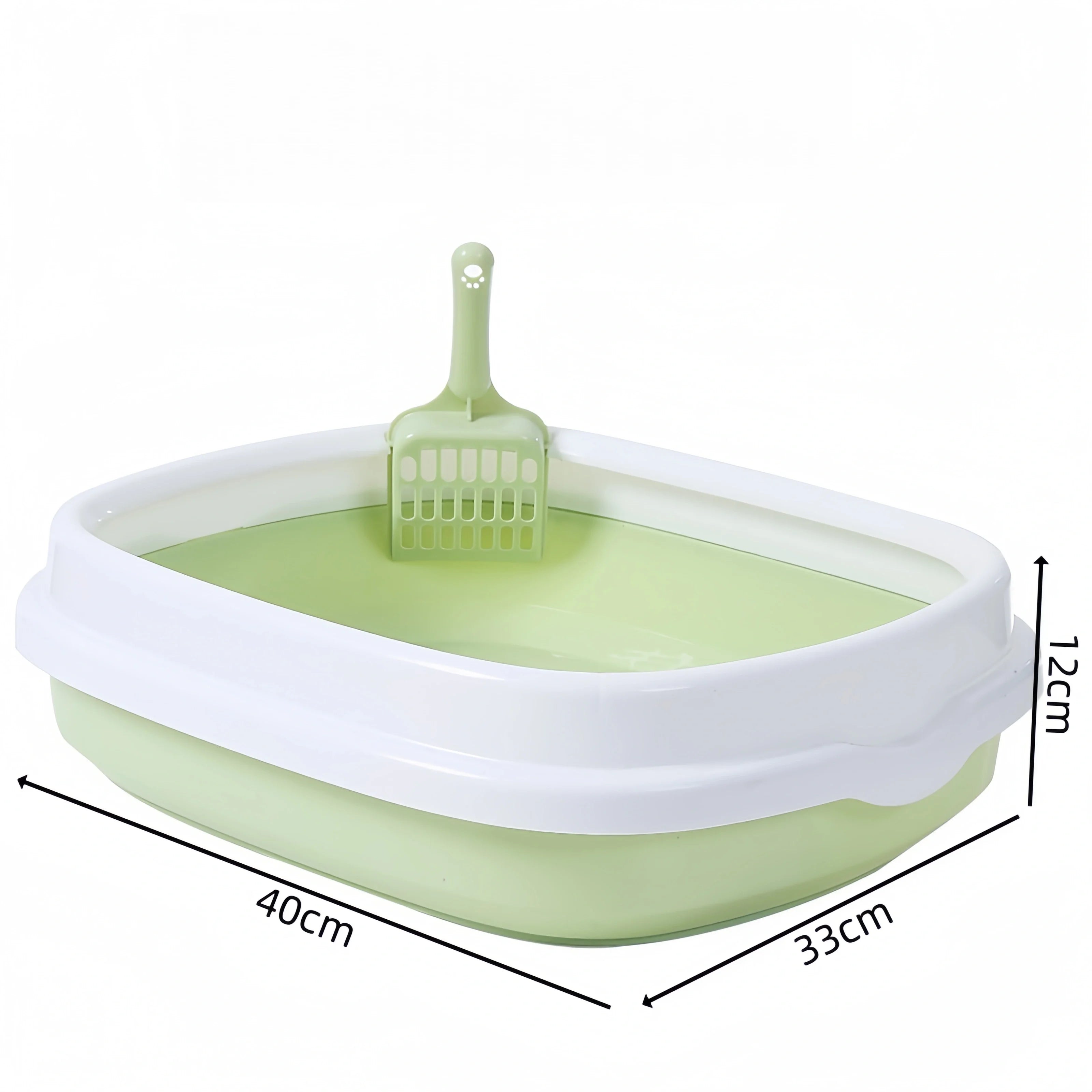 Oval Kitten Litter Box with High Walls - Thickened PP Semi-Enclosed Design Anti-Scatter Tray for Baby Cats Easy Clean