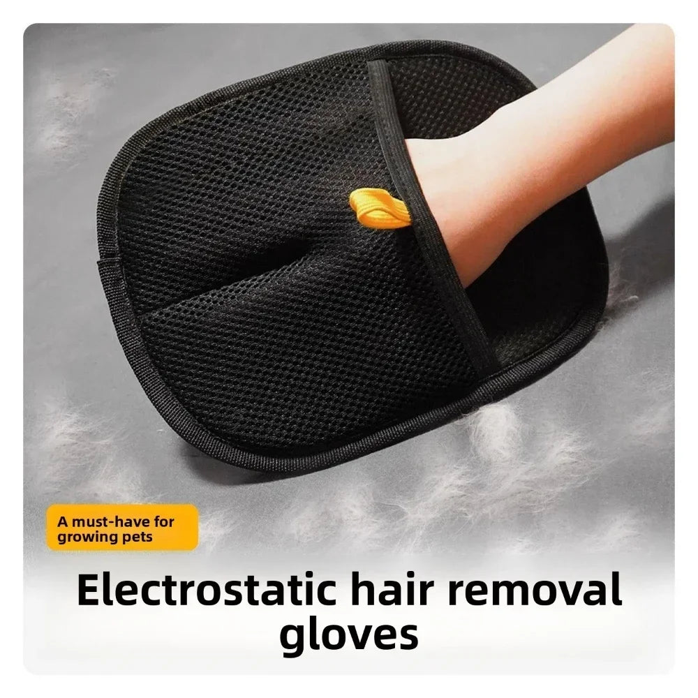 Pet Grooming Gloves Dog Grooming Equipment Anti-static Pet Hair Removal Brushes for Cats and Dogs on Clothes Sofas Carpets Etc.
