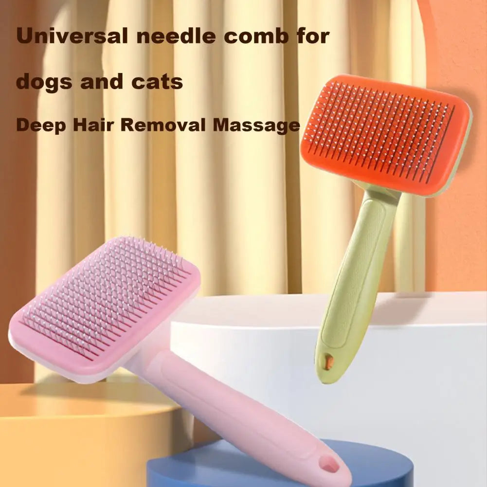 Pet Brush for Dogs Skin-friendly Pet Grooming Brushes for Shedding Cats Dogs Self-cleaning Comb Massage Tool for Puppy