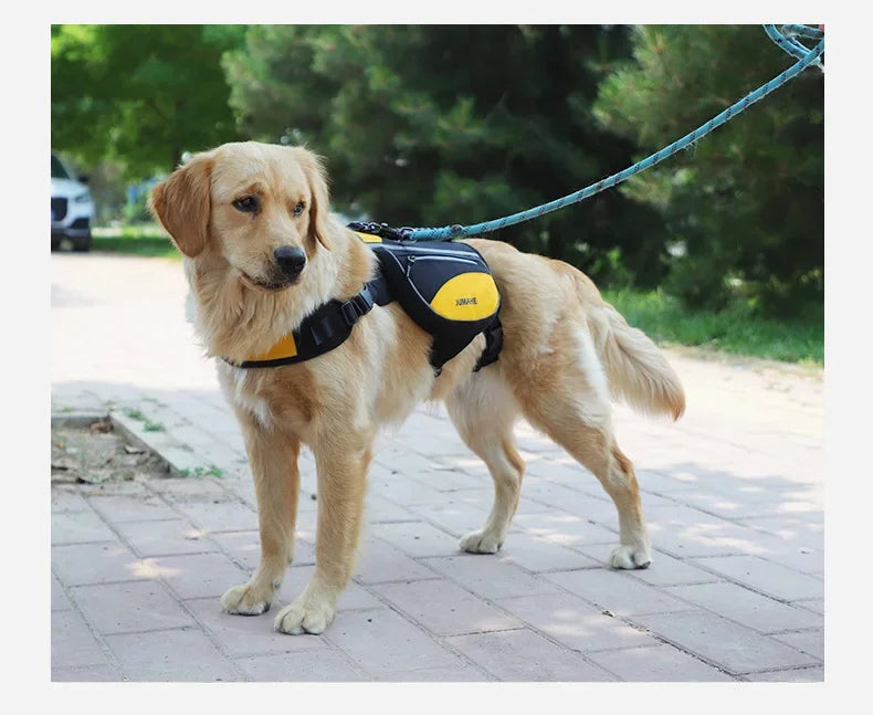 Pet Supplies Outdoor Dog Backpack Oxford Fabric Double Snack Bag Medium Large Dog Tactical Bag Waterproof Reflective Saddle Bag