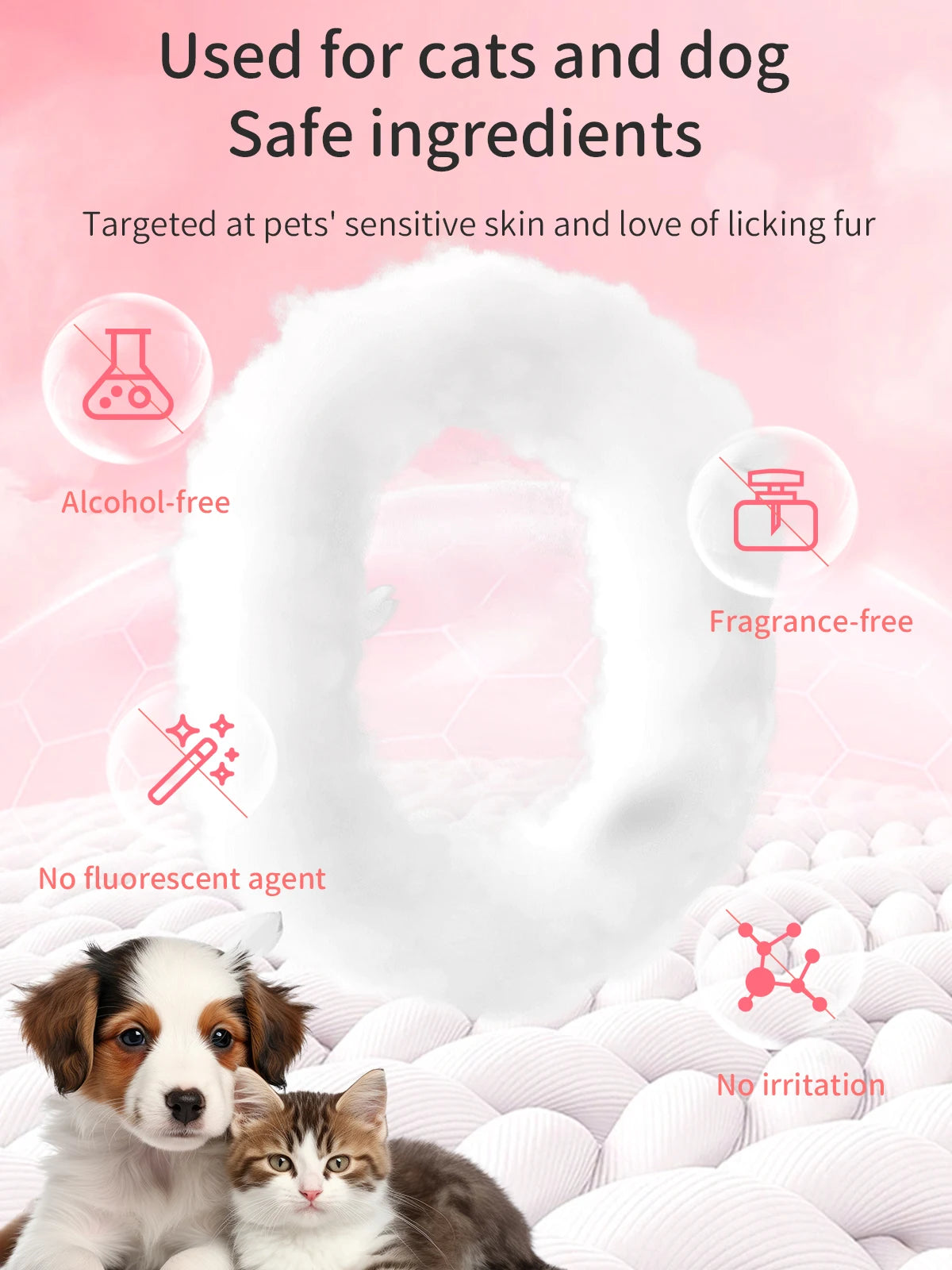 Pet Cleaning Gloves with Wipes 50Pcs ，2-in-1 Scrubber & Massager ，Dog Cat Grooming