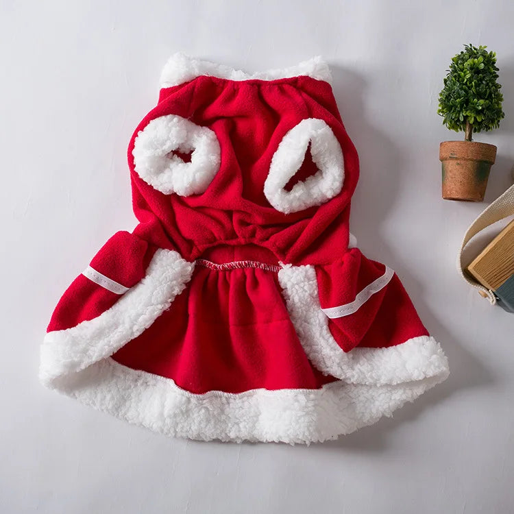 Pet Christmas Costume Dog Clothes For New Year Christmas Dog Dress Pet Skirt Dog Thick  Autumn And Winter Pet Clothes