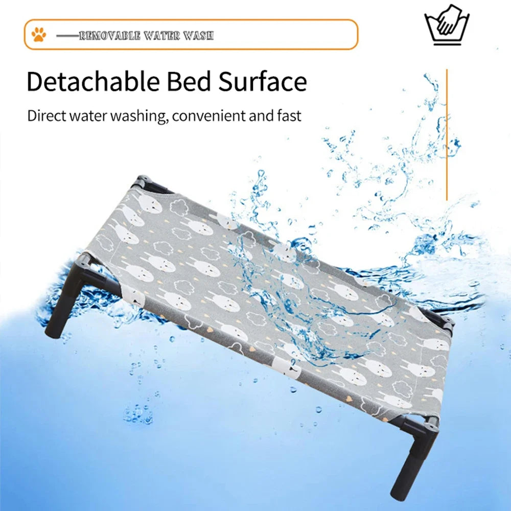 Pet Camping Bed Elevated Bed for Dogs Folding Puppy Camping Bed Cat House Portable Removable Washable Puppy Beds Dog Hammock