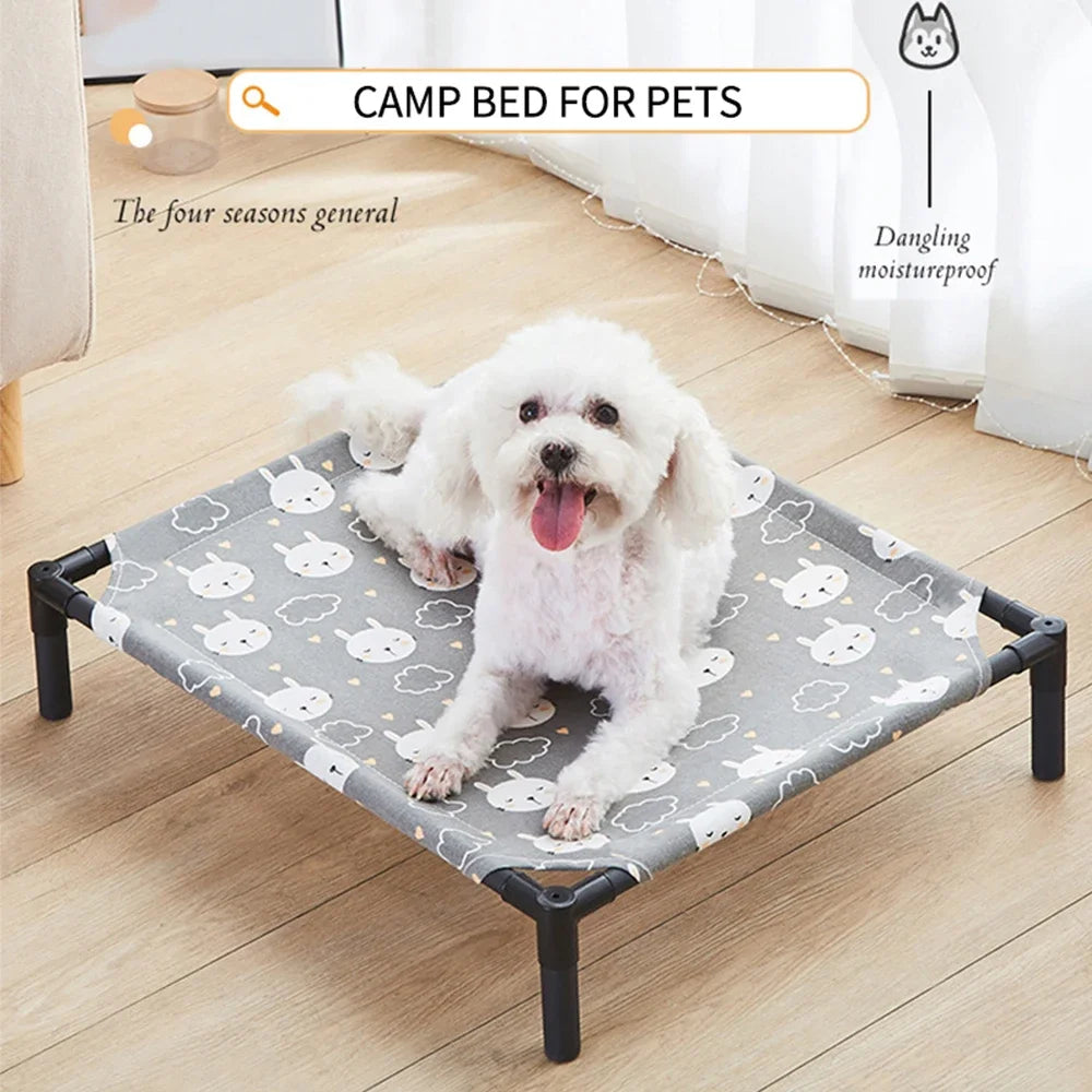 Pet Camping Bed Elevated Bed for Dogs Folding Puppy Camping Bed Cat House Portable Removable Washable Puppy Beds Dog Hammock