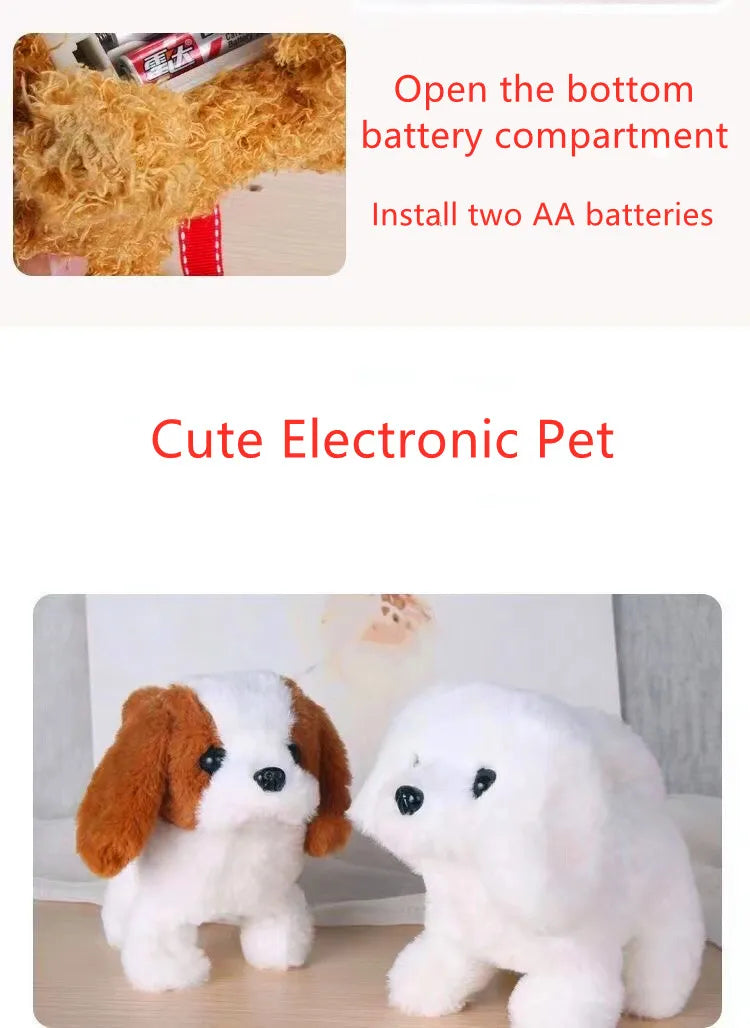 Baby Toy Dogs That Walks and Barks Tail Wagging Plush Interactive Electronic Pets Puppy  Montessori Toys for Girls Toddlers Kids