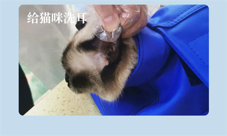 Portable and foldable pet carrying bag for cats, anti-scratch and bite, fixed cat bag for vaccination.