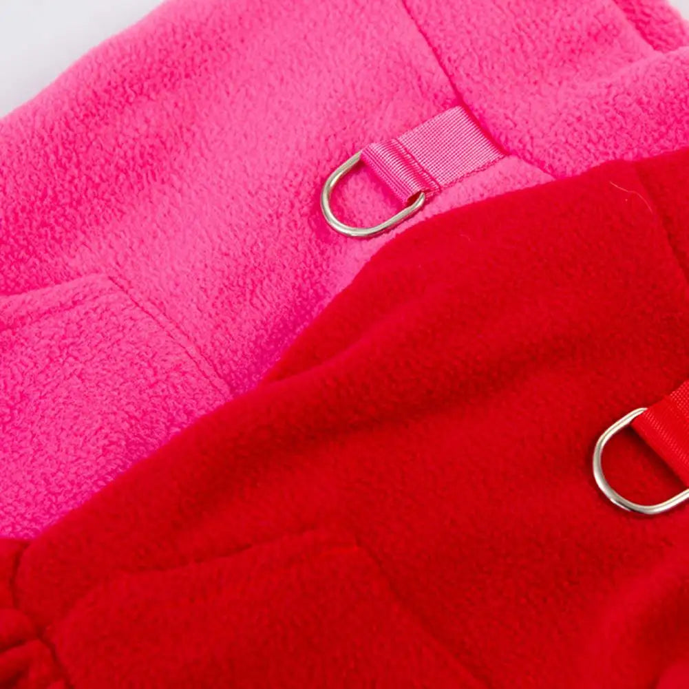 Dog Dress for Small Dogs，Autumn Winter，D-shaped Ring，Fleece Two-legged，Small Medium Dog Puppy Outfit Clothes，Pet Supplies