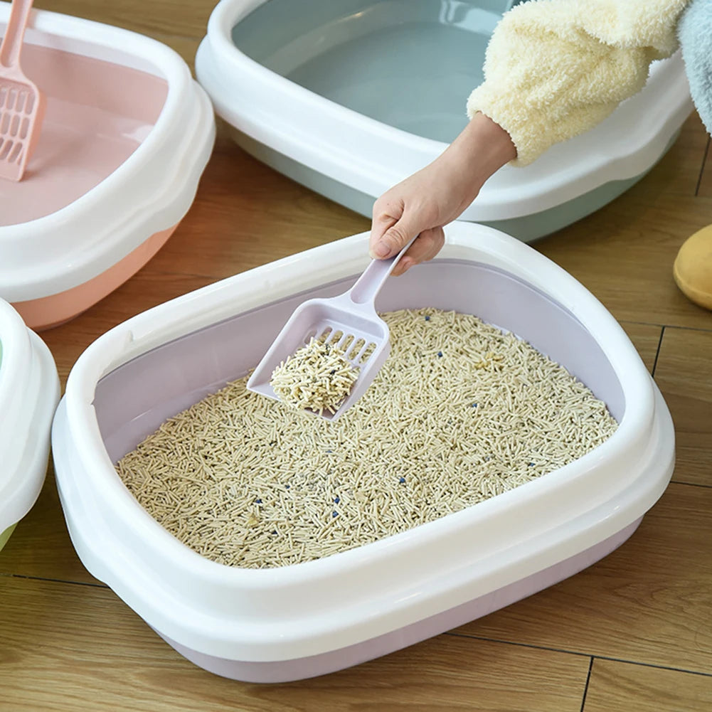 Pet semi enclosed thick cat litter box anti splash cat toilet large capacity cat litter box pet supplies cleaning supplies