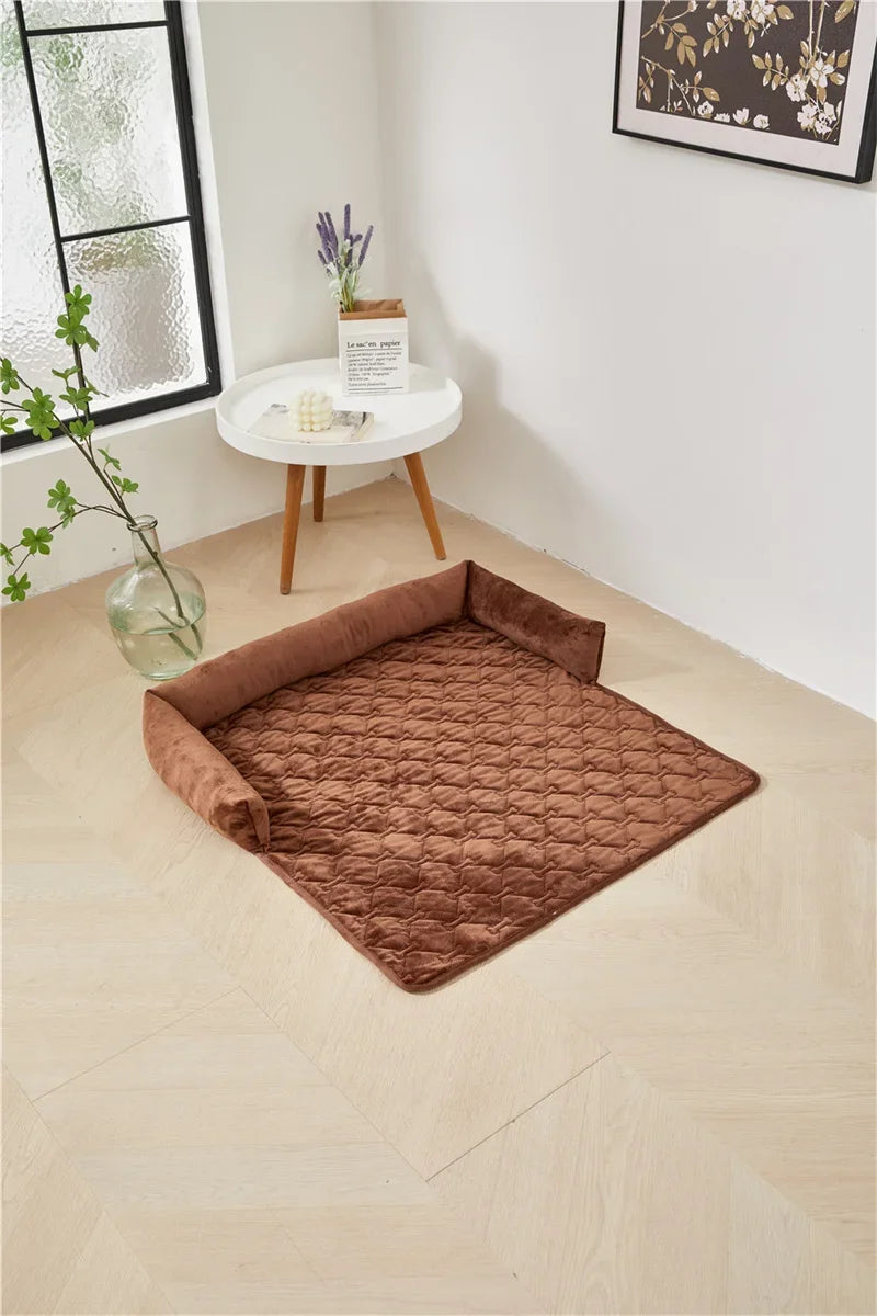 Dog Bed Mat Sofa Blankets Winter Warm Pet Blanket Dogs Cats Sleeping Beds for Large Medium Dogs Cats with Pillow Removable