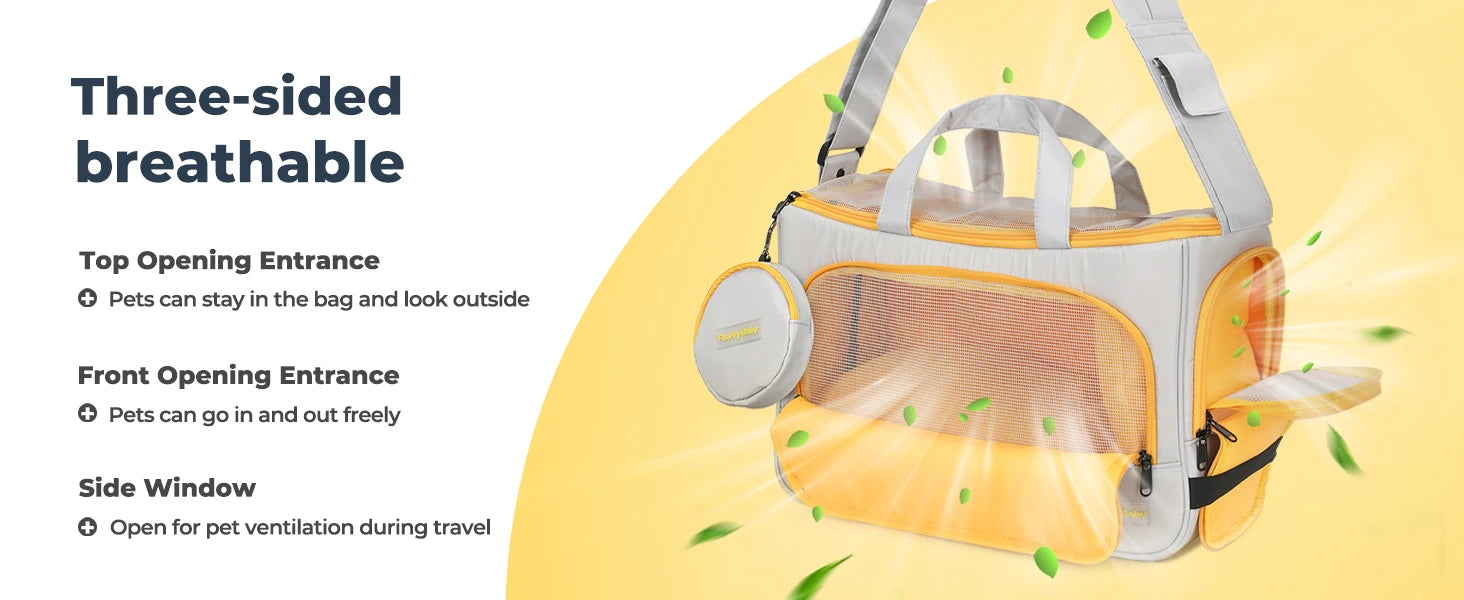 Pet Travel Carrying Bag Crossbody Bag Portable Puppy Pet Bag Handbag with Adjustable Shoulder Strap Small Pet Supplies