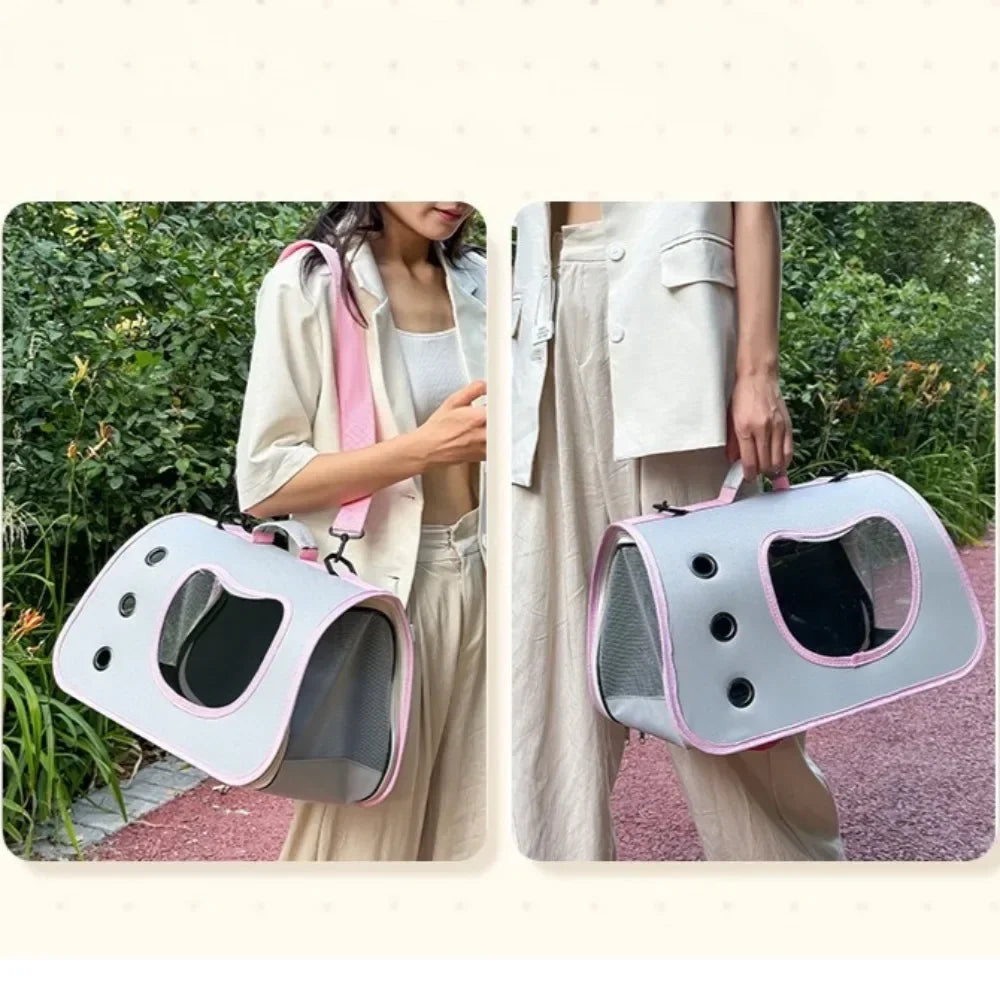 Portable Pet Cat Bag Carrier Foldable Cat Bag Breathable Shoulder Bag For Small Dogs Cats Pet Cat Dog Outing Bag Carrying Bag