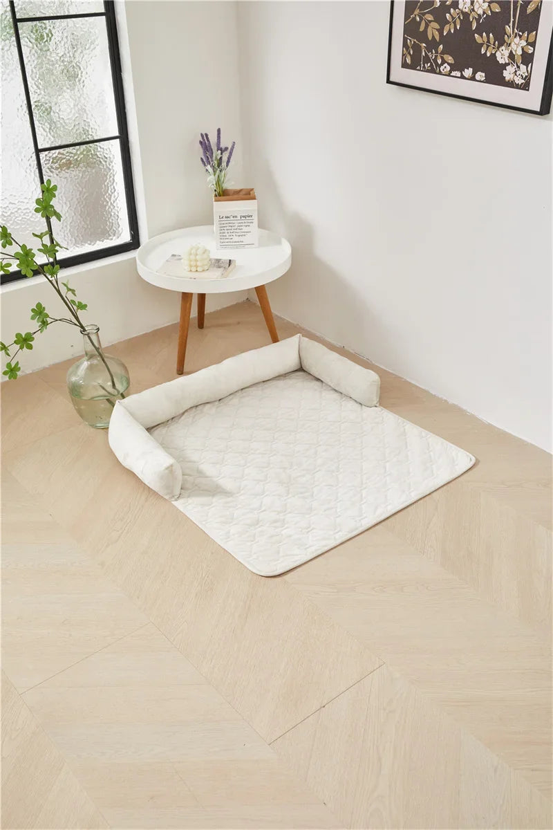 Dog Bed Mat Sofa Blankets Winter Warm Pet Blanket Dogs Cats Sleeping Beds for Large Medium Dogs Cats with Pillow Removable