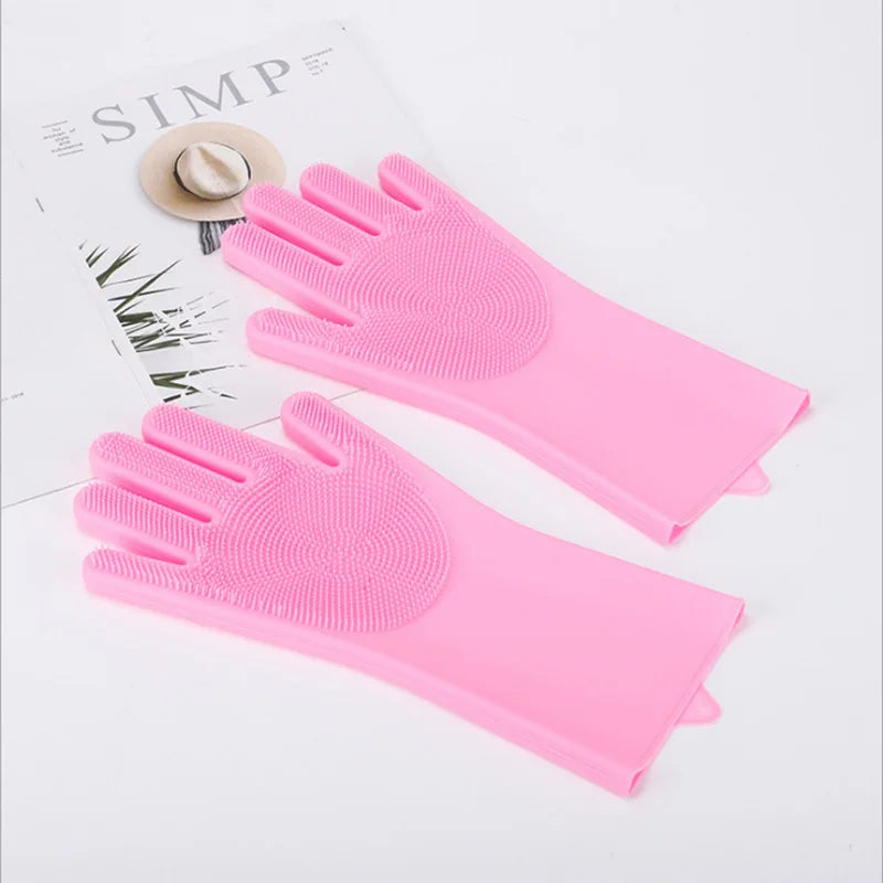 Pet Grooming Bathing Gloves Dog Cat Bathing Shampoo Scrubber Magic Massaging Cleaning Cleanner Sponge Silicon Hair Removal Glove