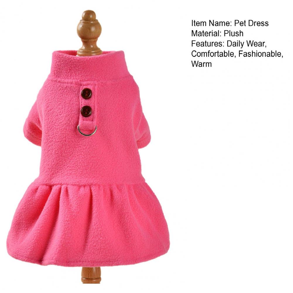 Winter Pet Dress Cute Pet Outfit Fashionable Winter Warm Pet Dress for Small Medium Dogs Cats Comfortable Plush Skirt