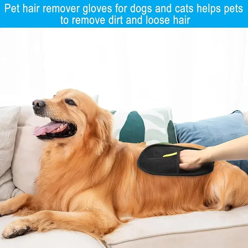 Pet Grooming Gloves Hair Remover Brush For Cats Dogs Remove Sofa Carpet Clothes Go Floating Hair Static Dedusting Cleaner