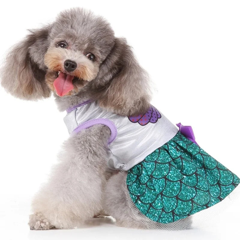 Dog Dress Puppy Luxury Skirt Summer Pet Princess Clothes Sweet Dog Clothes for Small Dogs Pet Floral Dog Skirt Fancy Cat Dress