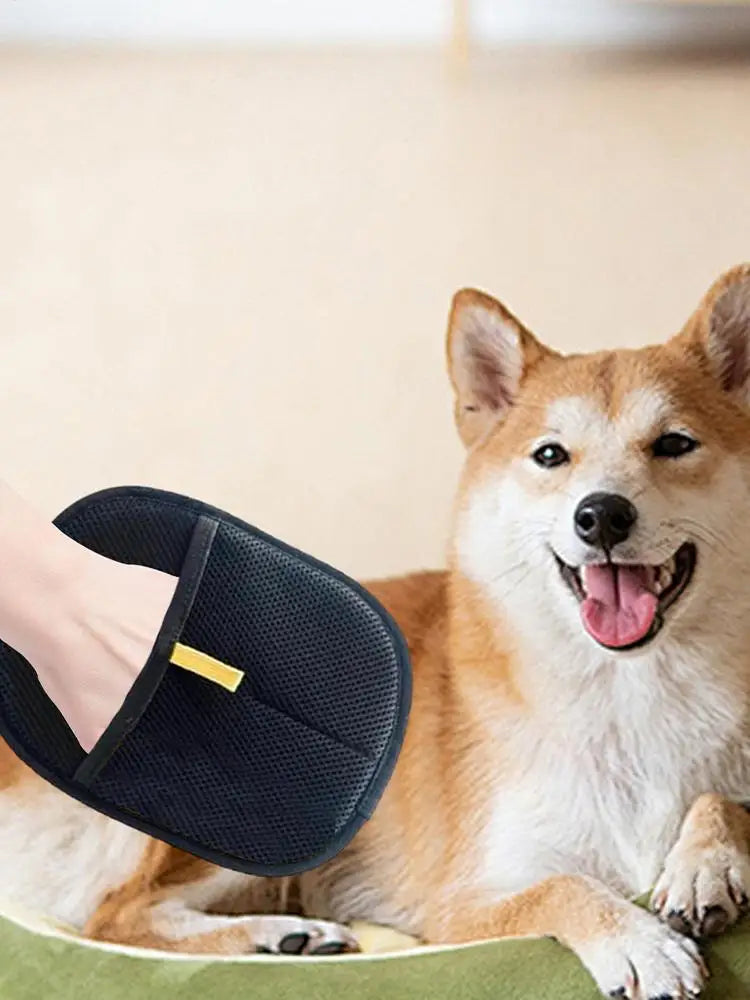 Pet Grooming Gloves Double Sided Pet Brush Gloves Static Dedusting Brush Pet Hair Remover Brush for Small Medium and Large Pets