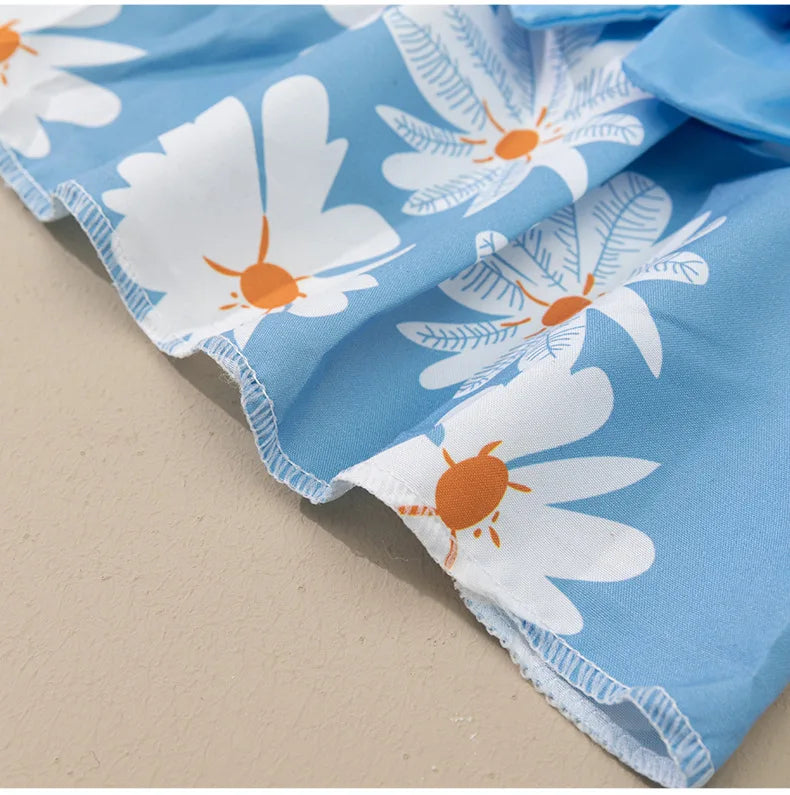 Pet clothing dress dog clothing dog print bow cartoon cute princess dress