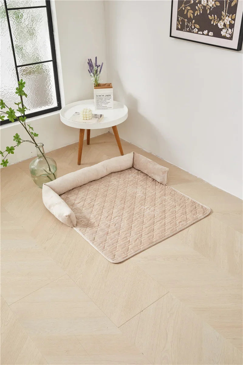 Dog Bed Mat Sofa Blankets Winter Warm Pet Blanket Dogs Cats Sleeping Beds for Large Medium Dogs Cats with Pillow Removable