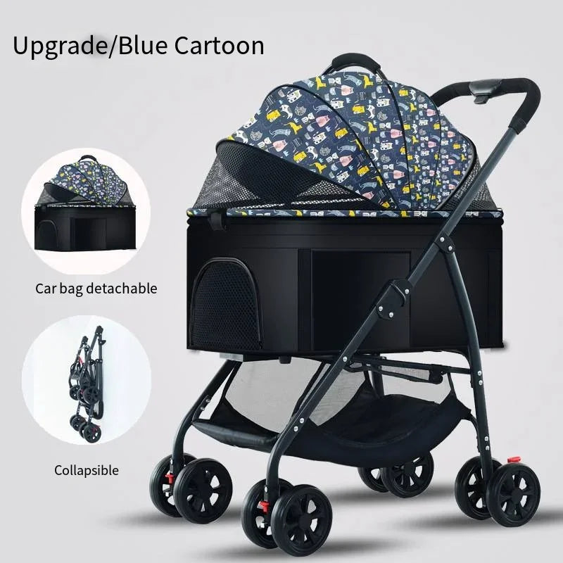 Pet Car Lightweight Foldable Designed Specifically for Walking Dogs Babies and Medium-sized Outdoor Equipment for Dogs and Cats