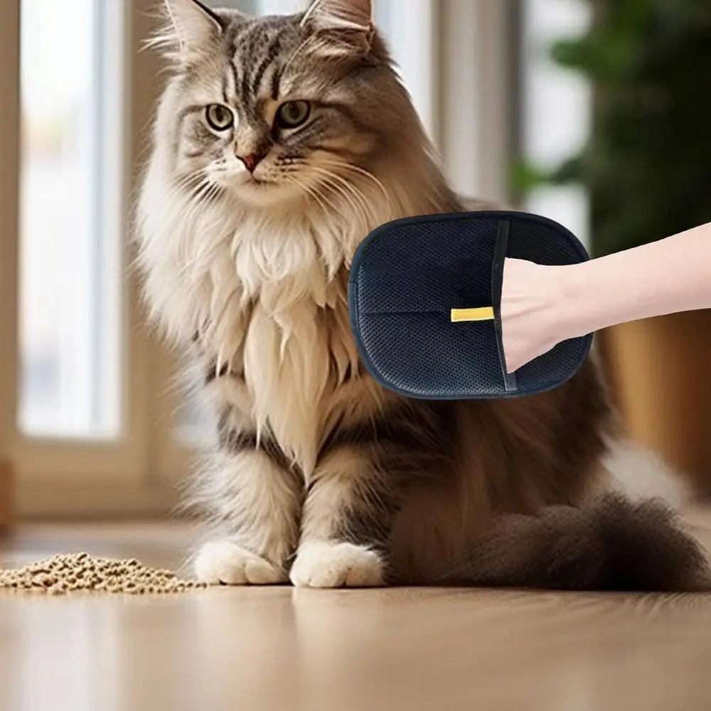 Pet Grooming Gloves Double Sided Pet Brush Gloves Static Dedusting Brush Pet Hair Remover Brush for Small Medium and Large Pets