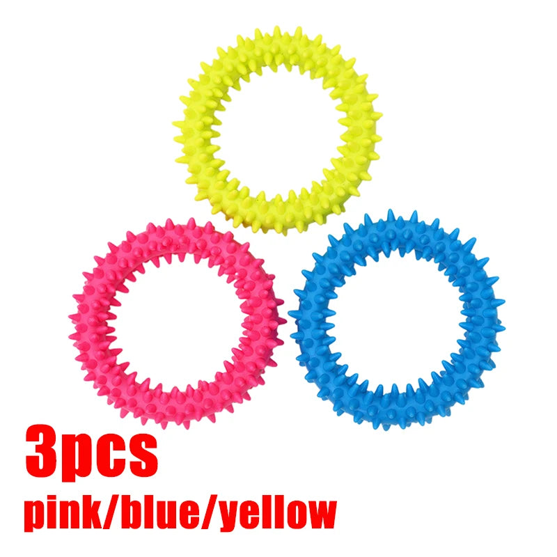 Pet Toys for Small Dogs Rubber Resistance To Bite Dog Toy Teeth Cleaning Chew Training Toy Ball Interactive Toys Pet Supplies