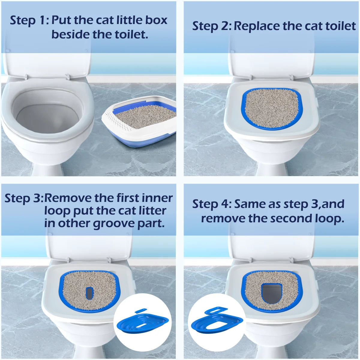 Cat Toilet Trainer Litter Box Cat Toilet Training Reusable Simple Installation Open Cat Raising Artifact