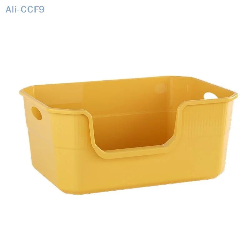 Large-Sized Litter Box For Cats Anti-Splash Semi-Enclosed Open Cat Toilet Cat Supplies