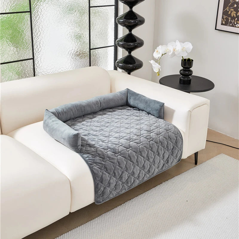 Dog Bed Mat Sofa Blankets Winter Warm Pet Blanket Dogs Cats Sleeping Beds for Large Medium Dogs Cats with Pillow Removable