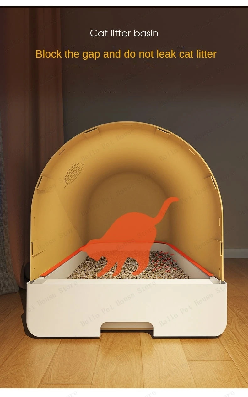 Fully Enclosed Odor-proof Drawer-style Cat Litter Box Extra-large Splash-proof Cat Toilet Space Capsule Cat Litter Box