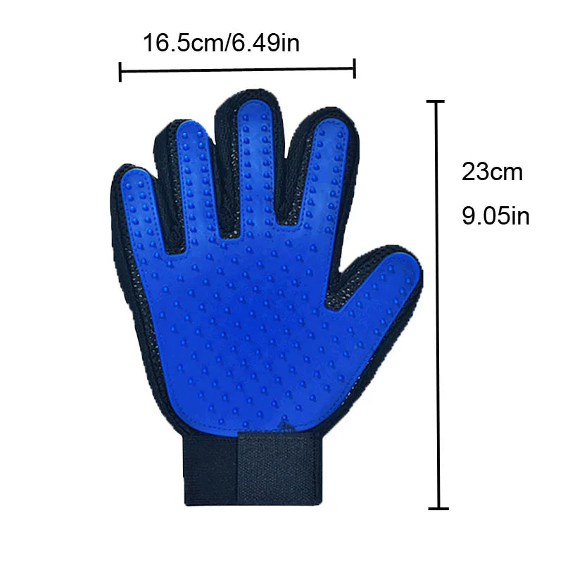 Pet Grooming Deshedding Glove Efficient Pets Hair Remover Mittens Glove Cleaning Mitt Tool with Rubber Bristle Brush for Dog Cat