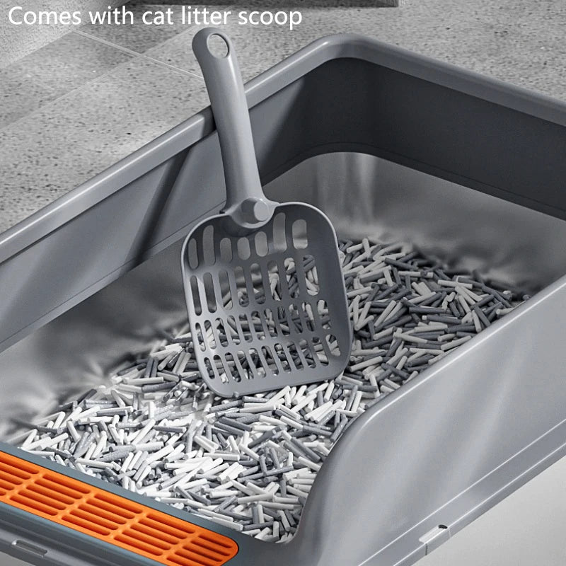 Large stainless steel cat litter box  High edge design  Leak proof  Non stick  Rust proof  Easy to clean Perfect for cats