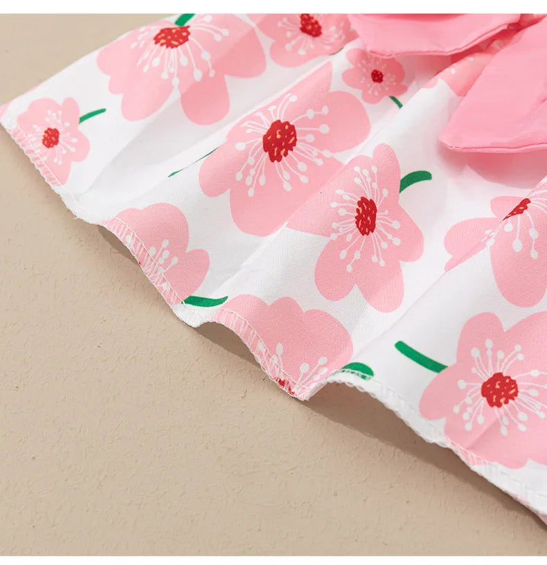 Pet clothing dress dog clothing dog print bow cartoon cute princess dress