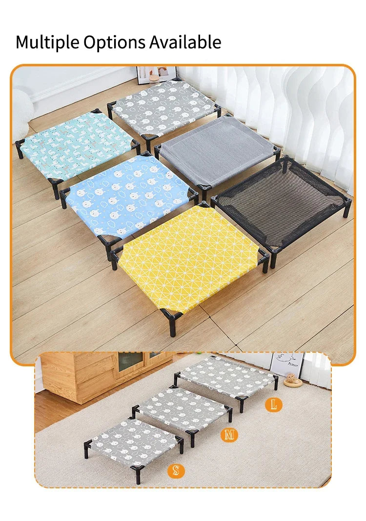 Pet Camping Bed Elevated Bed for Dogs Folding Puppy Camping Bed Cat House Portable Removable Washable Puppy Beds Dog Hammock