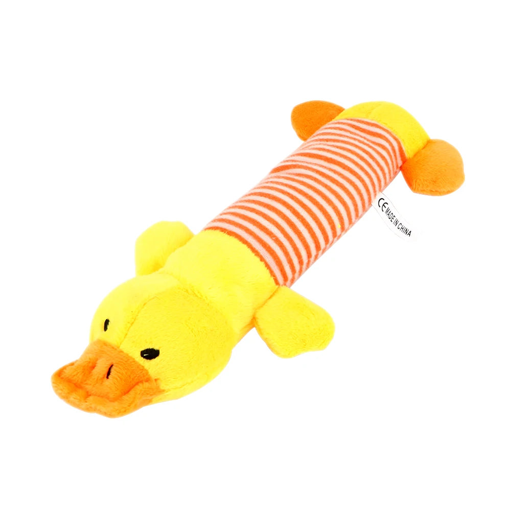 Fit for All Pets Dog Cat Fleece Toys Popular Squeak Chew Sound Dolls Elephant Duck Pig Pet Funny Plush Toys