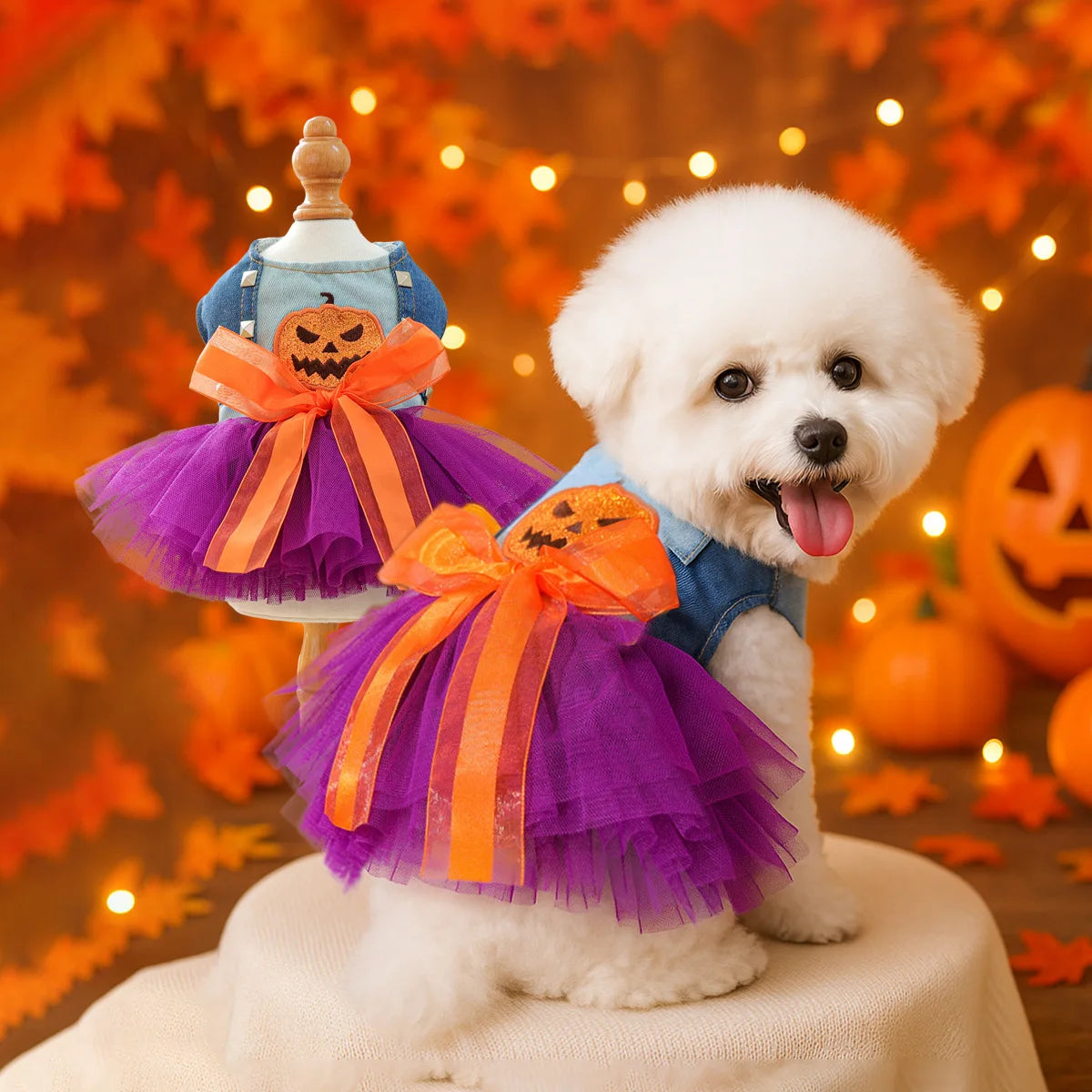 Halloween Pet Clothes Funny Dress Up Princess Dress Dog Cat Clothes Casual Clothing Ancient Quirky Pumpkin Skirts Autumn Winter