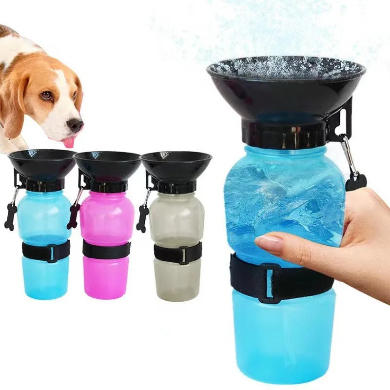 500ml Outdoor Portable Pet Dog Water Bottle Extrusion Large Dog Travel Water Cup Drinking Water Feeder Bowl for Dog Cat