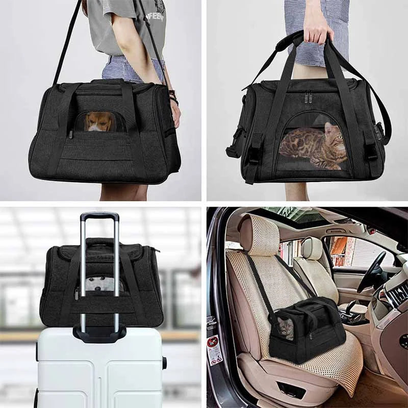 Travel pet bag portable for outdoor carrying one shoulder diagonal cross pet Bag foldable breathable Outgoing Pets Handbag