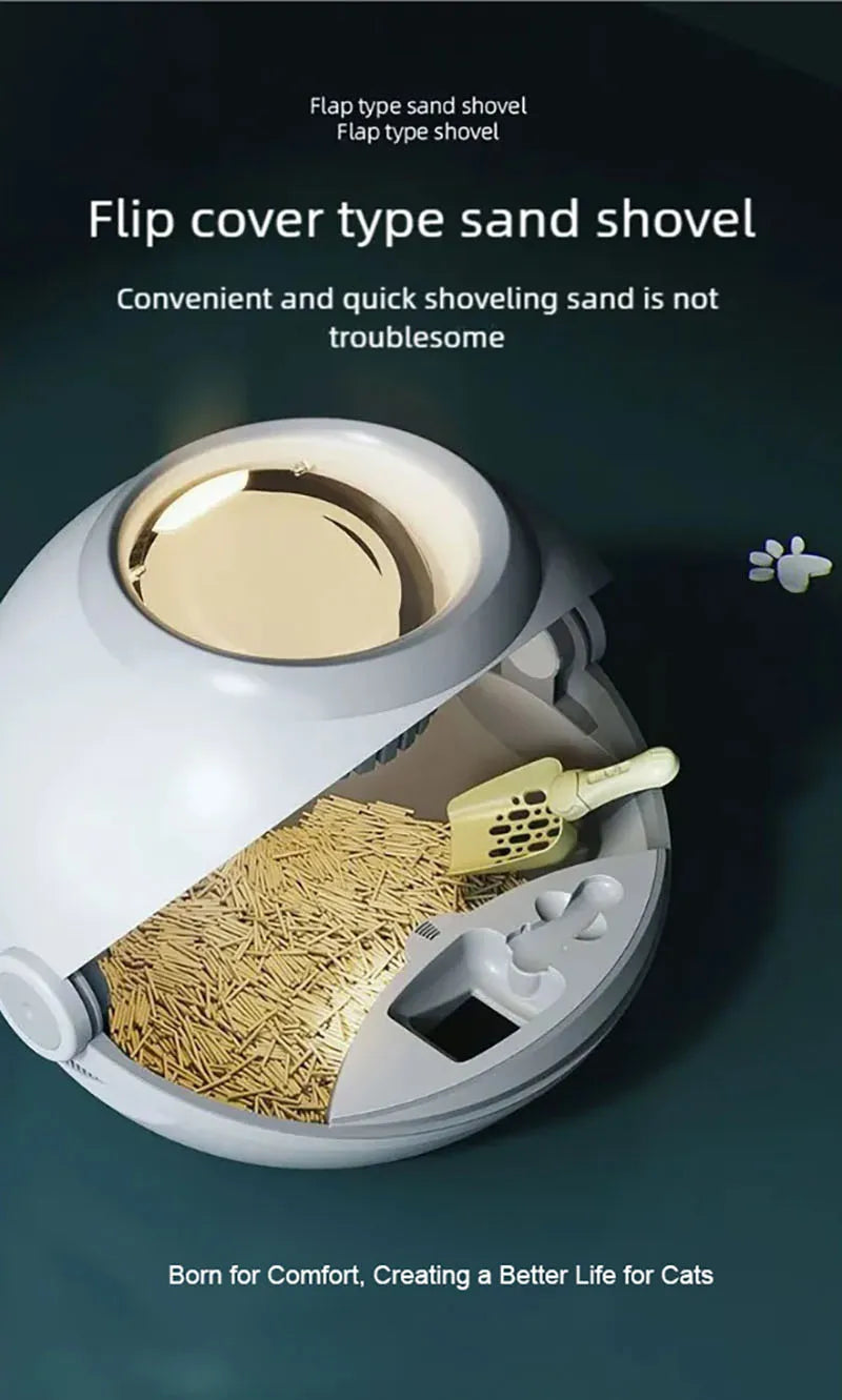 Cat litter box, super large size, fully enclosed cat toilet, deodorizing and splash proof cat feces box, deodorizing cat litter