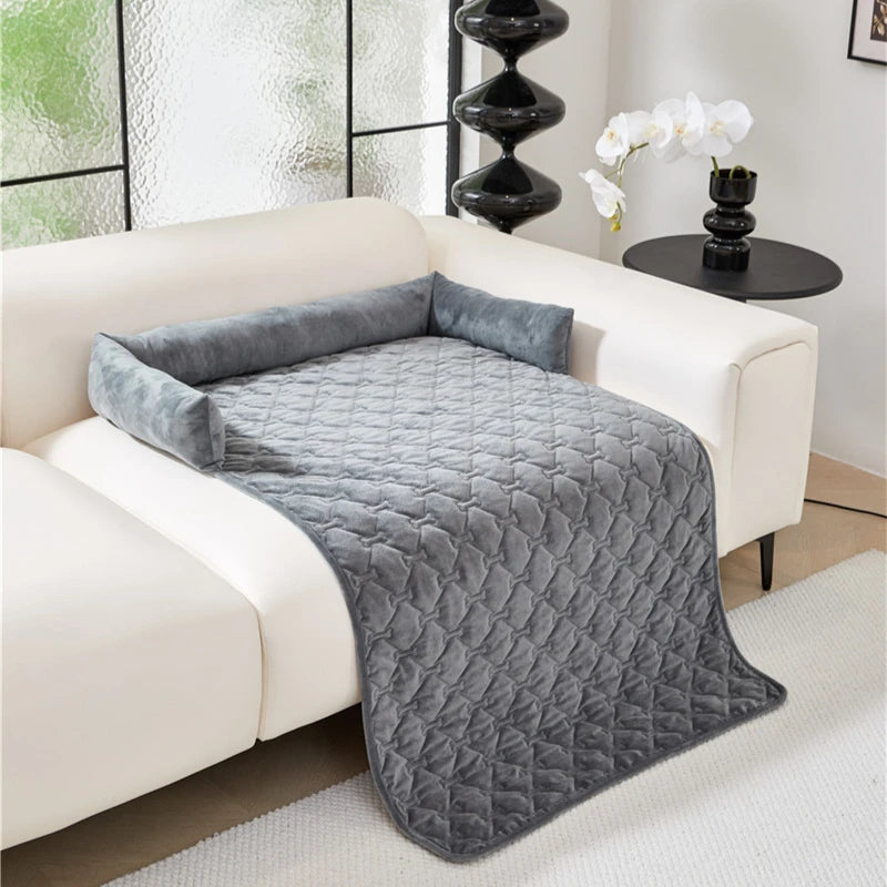 Dog Bed Mat Sofa Blankets Winter Warm Pet Blanket Dogs Cats Sleeping Beds for Large Medium Dogs Cats with Pillow Removable