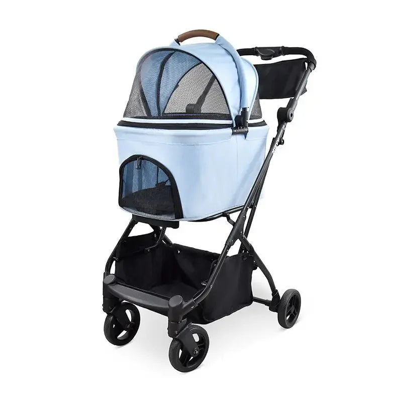 Detachable Lightweight Pet Stroller Car Carry Basket Small and Medium-sized Pet Stroller Foldable Ultra-light Portable Pet Cart
