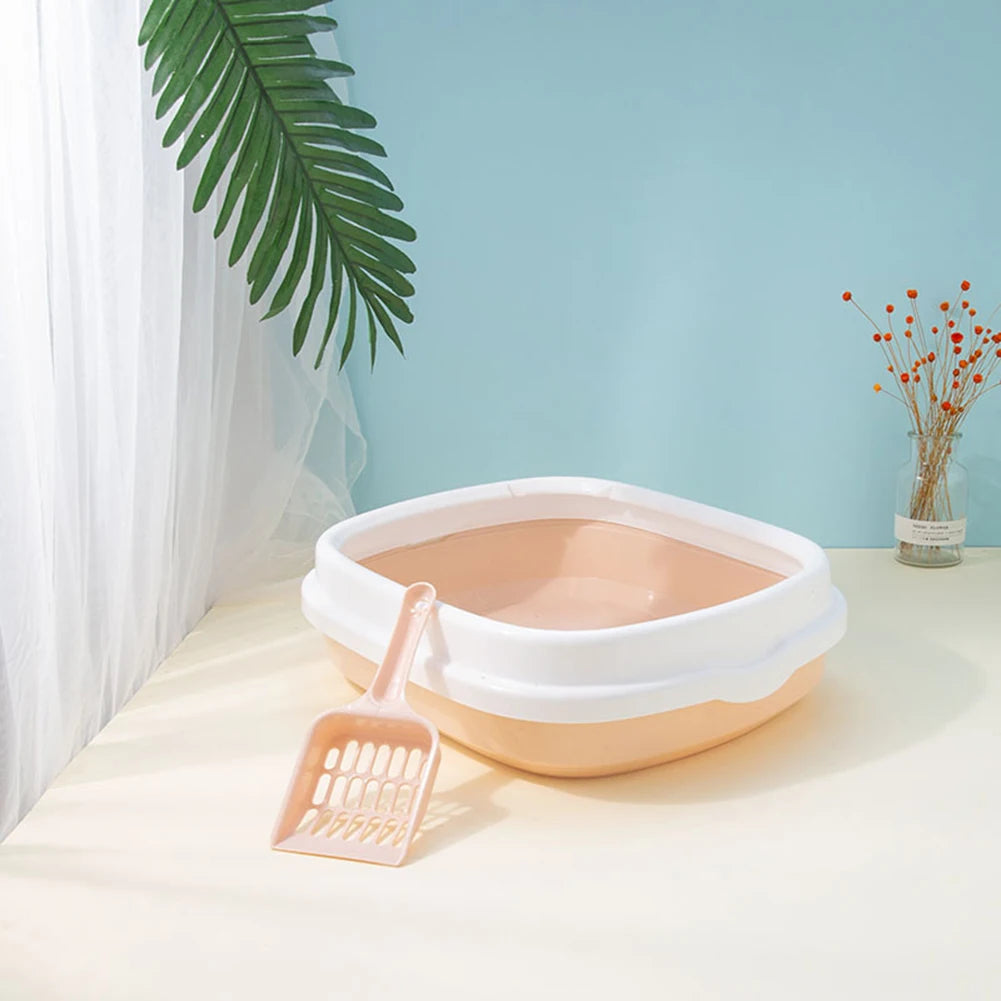 Pet semi enclosed thick cat litter box anti splash cat toilet large capacity cat litter box pet supplies cleaning supplies