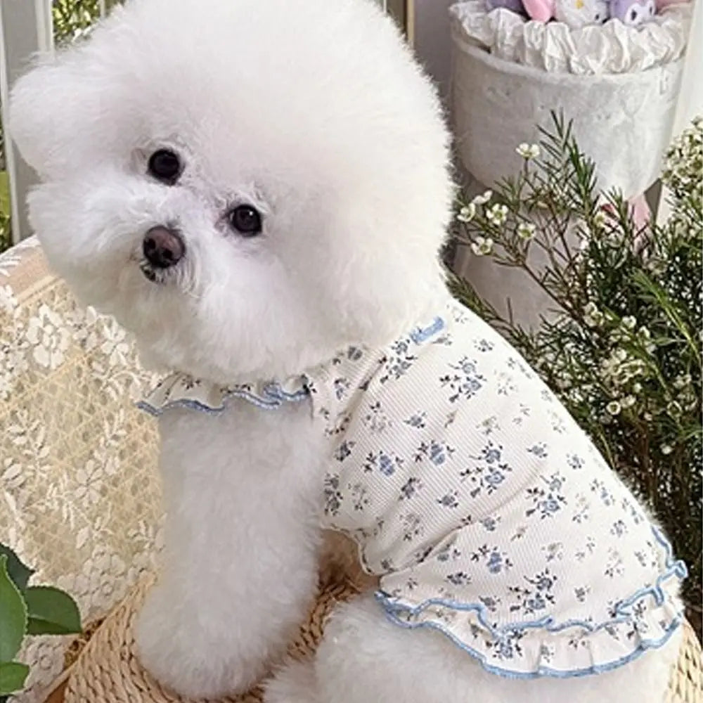 Pet Costumes Summer Thin Pet Floral Dress Sleeveless Comfortable Dog Skirt Breathable Puppy Sweatshirt For Small Dog Cat