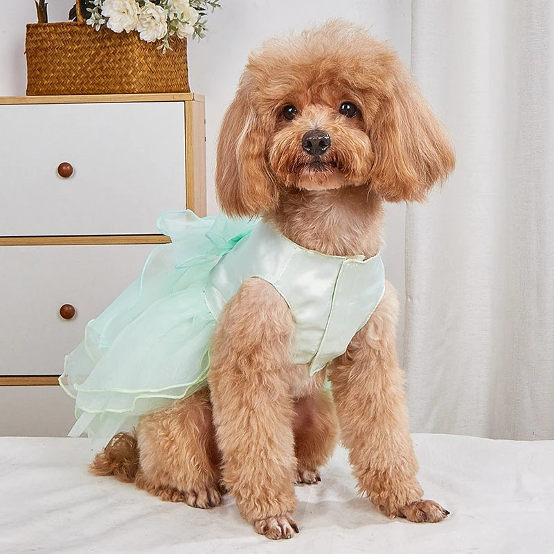 Pet Clothes Dog Wedding Dress Prom Party Princess Dresses for Small Dogs Luxury Dog Clothes Puppy Cat Costume White Pink