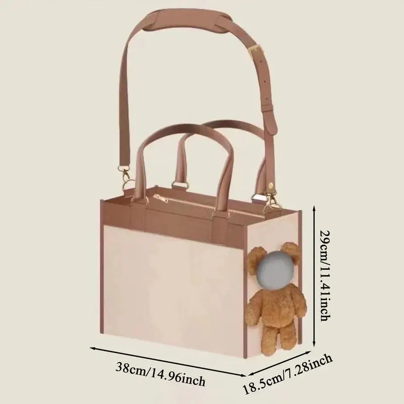 Dog Carry Bag PU Leather Dog Carriers Multifunctional Outdoor Cat Bags Puppy Breathable Carrying Pouch For Bunny