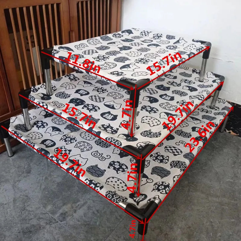 Portable Elevated Dog Bed Outdoor Pet Bed Summer Cat Bed Pet Camping Removable Washable Small Pet Hammock Outdoor Dog Bed